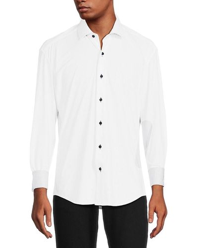 Bertigo Solid Button Down Shirt - White