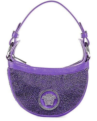 Versace Embellished Hobo Bag - Purple