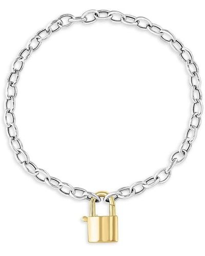 Effy 14K Goldplated & Sterling Lock Chain Bracelet - Metallic