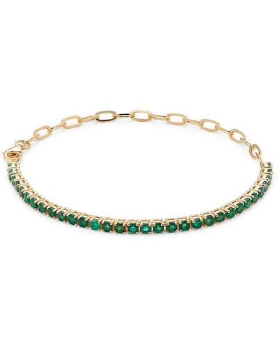 Effy ENY 14k Goldplated Sterling Silver & Emerald Bracelet - White