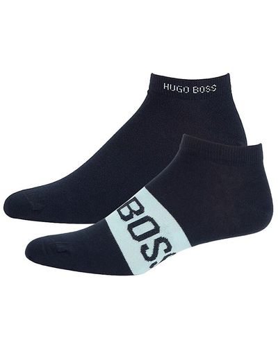 BOSS 2-piece Logo Half Socks - Blue