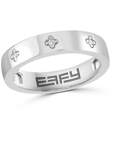 Effy Sterling & 0.04 Tcw Diamond Studded Ring - White