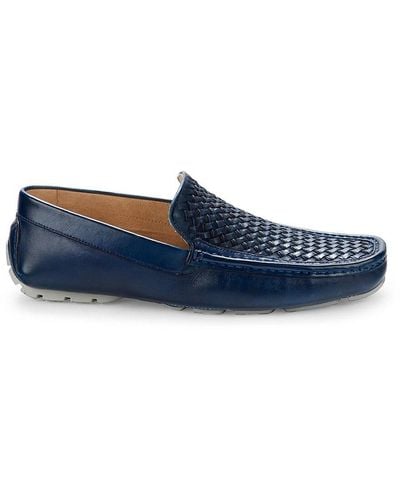 Donald J Pliner Damian Leather Driving Loafers - Blue