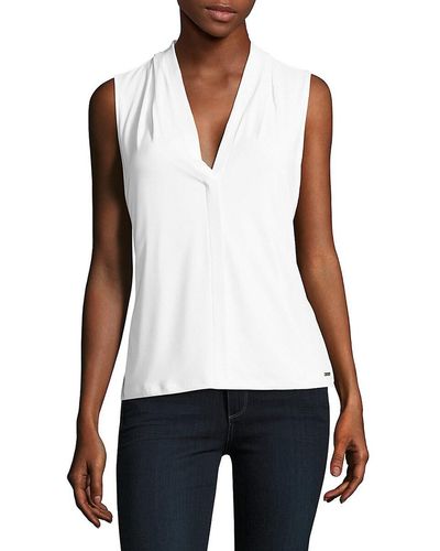 CALVIN KLEIN 205W39NYC V-Neck Shell - White