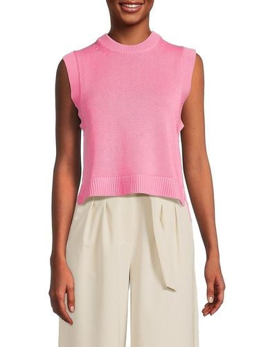 French Connection Mozart Crewneck Sweater Vest - Pink