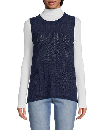 J.McLaughlin J. Mclaughlin Lena Ribbed Sweater Vest - Blue