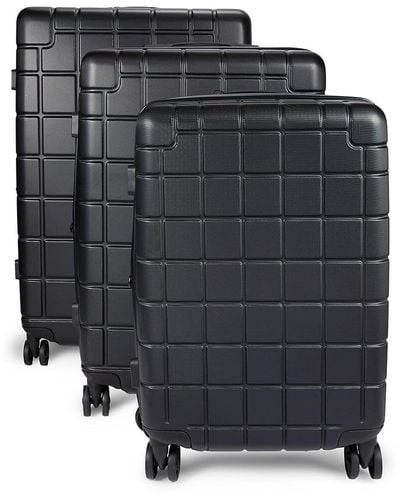 CALPAK Hardyn 3-piece Geometric Luggage Set - Black