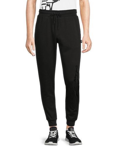 Philipp Plein Tonal Logo Drawstring Joggers - Black