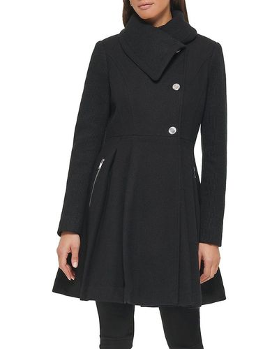 Guess twill asymmetrical fit and flare coat hotsell