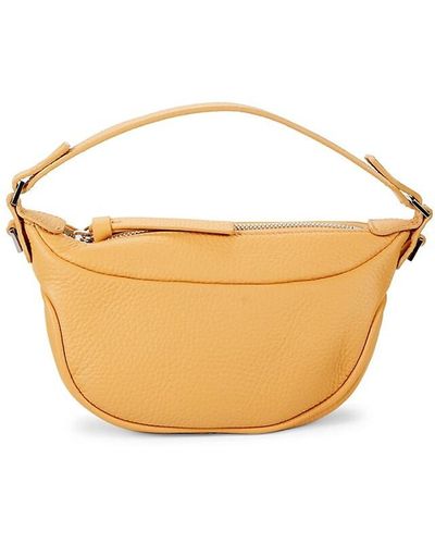 BY FAR Leather Top Handle Bag - Natural