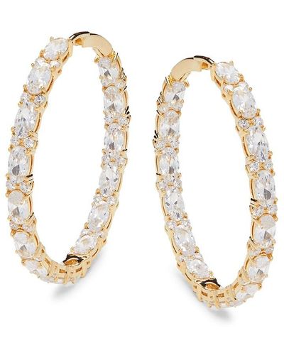 Adriana Orsini 18k Goldplated & Cubic Zirconia Hoop Earrings - Metallic