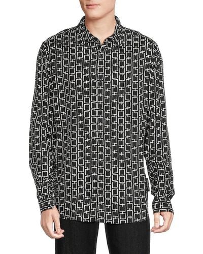 Karl Lagerfeld Geometric Print Shirt - Gray