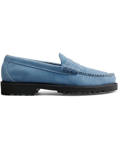 G.H. Bass & Co. G. H. Bass Larson Suede Lug Sole Penny Loafers - Blue