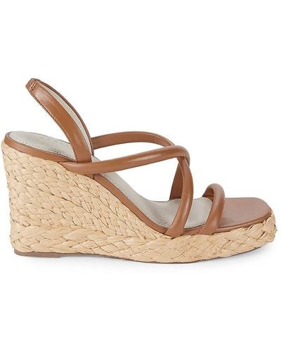 Sanctuary Wilder Leather Wedge Sandals - Natural