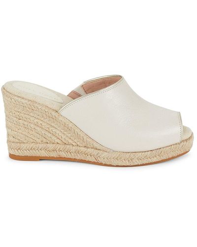 Cole Haan Cf Southcrest Leather Espadrille Wedge Sandals - White