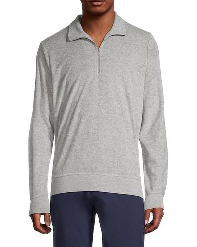 Onia Terry Quarter-zip Pullover - Gray