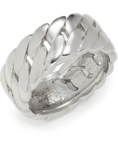 Saks Fifth Avenue Sterling Silver Curb Chain Ring - White