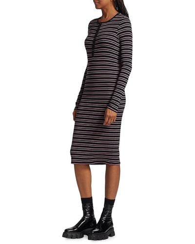 ATM Striped Sheath Sweater Dress - Multicolour