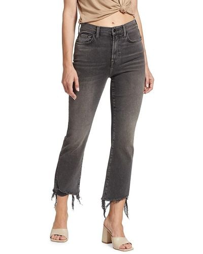 7 For All Mankind High Waist Slim Kick Jeans - Gray
