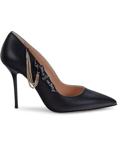 John Galliano Chain Point-toe Leather Pumps - Blue