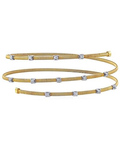 Saks Fifth Avenue 14k Yellow Gold & 0.5 Tcw Diamond Twist Bangle Bracelet - White