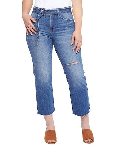 Seven7 Freedom High Rise Straight Jeans - Blue