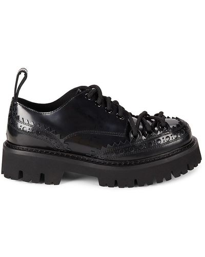 Moschino Chunky Oxford Leather Brogues - Black
