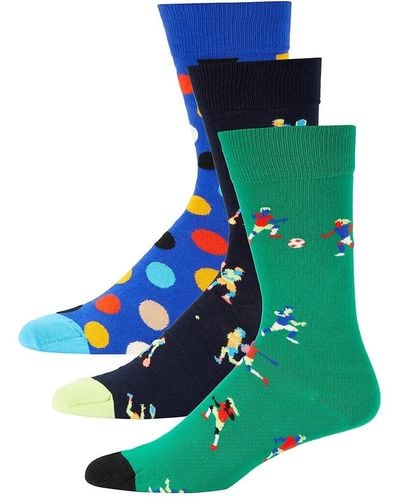 Happy Socks 3-pack Sports Crew Socks Gift Set - Blue