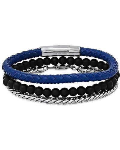 Hickey Freeman Set Of 3 Beaded Bracelets - Blue