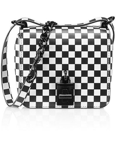 Rebecca Minkoff Love Too Checkered Leather Crossbody Bag - Black