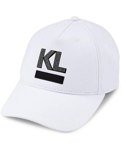 Karl Lagerfeld Patch Logo Baseball Hat - White