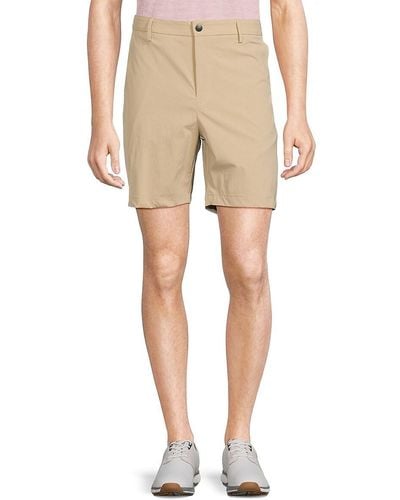 Onia Solid Flat Front Shorts - Natural