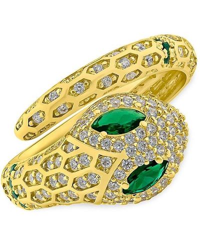 CZ by Kenneth Jay Lane Look Of Real 14k Goldplated & 1.5 Tcw Cubic Zirconia Snake Wrap Ring - Metallic