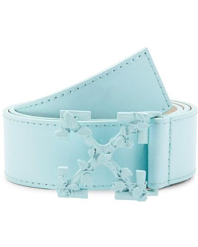 Off-White c/o Virgil Abloh Logo Buckle Leather Belt - Blue