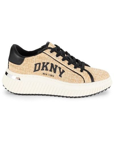 DKNY Leon Logo Chunky Low Top Trainers - Natural