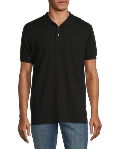 French Connection Popcorn Knit Polo - Black