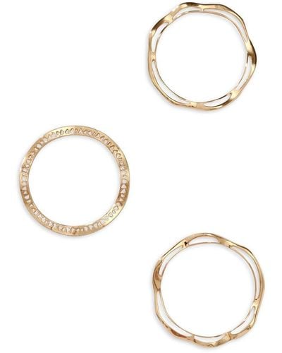 8 Other Reasons 3-piece 14k Goldplated Wavy Bracelet Set - Metallic