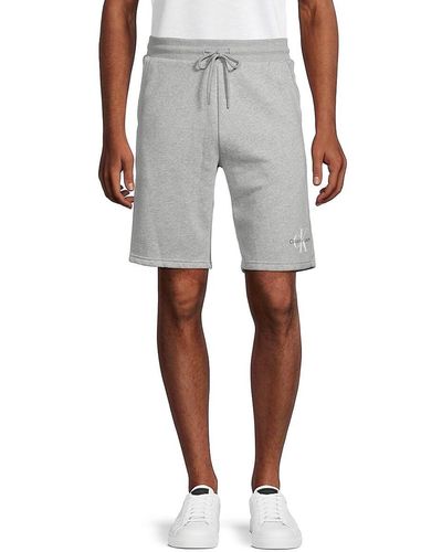 Calvin Klein Logo Fleece Shorts - Grey