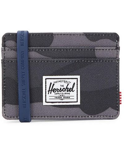 Herschel Supply Co. Charlie Rfid Blocking Camo Card Holder - Blue