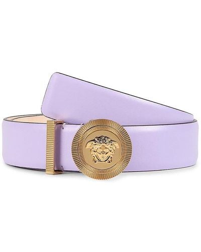 Versace Medusa Buckle Leather Belt - Purple