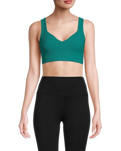 Year Of Ours Waffle Knit Thermal Slope Sports Bra - Green