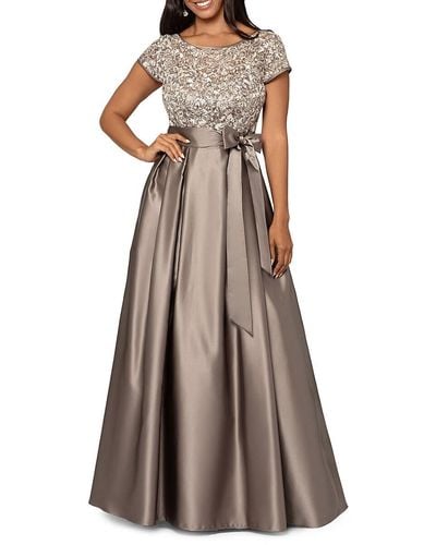 Xscape Sequin A Line Ball Gown - Brown