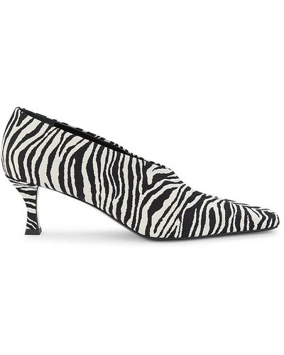 Proenza Schouler Zebra Print Kitten Heel Court Shoes - Natural