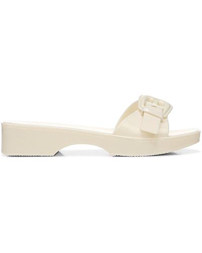 Veronica Beard Davina Jelly Buckle Slide Sandals - White