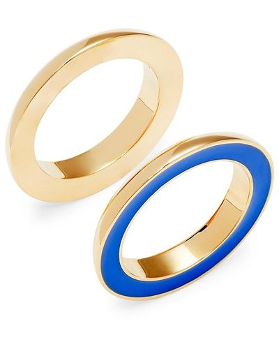 Jenny Bird 14k Gold 2-piece Ring Set - Blue