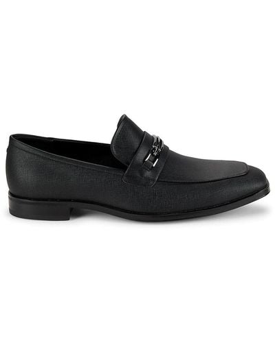 Guess Hendo Apron Toe Bit Loafers - Black