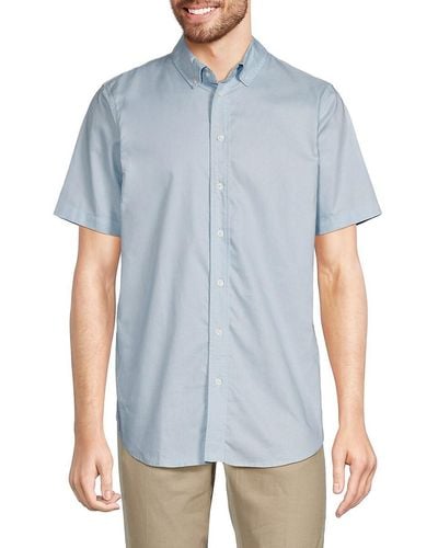 Saks Fifth Avenue Short Sleeve Shirt - Blue
