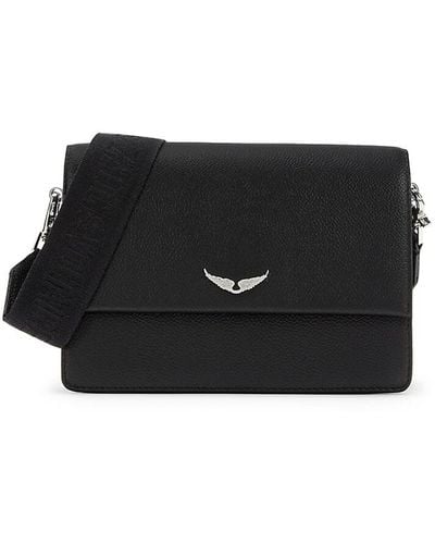 Zadig & Voltaire Lolita Wings Leather Crossbody Bag - Black