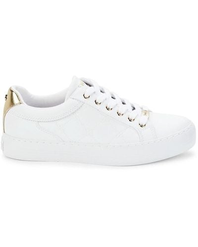 Nine West Givens Quilted Platform Trainers - White