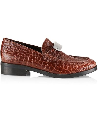 Rag & Bone Canter Croc-embossed Leather Loafers - Brown